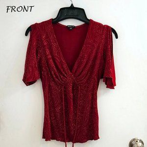 GU - Red Glitter Party Top, Like New, Vintage (early 90s) Arden B - Size XS